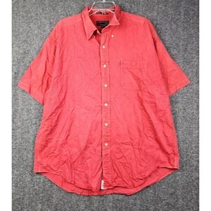 Alexander Julian Colours Shirt Mens XXL Red Cotton Short Sleeve‎ Button Down